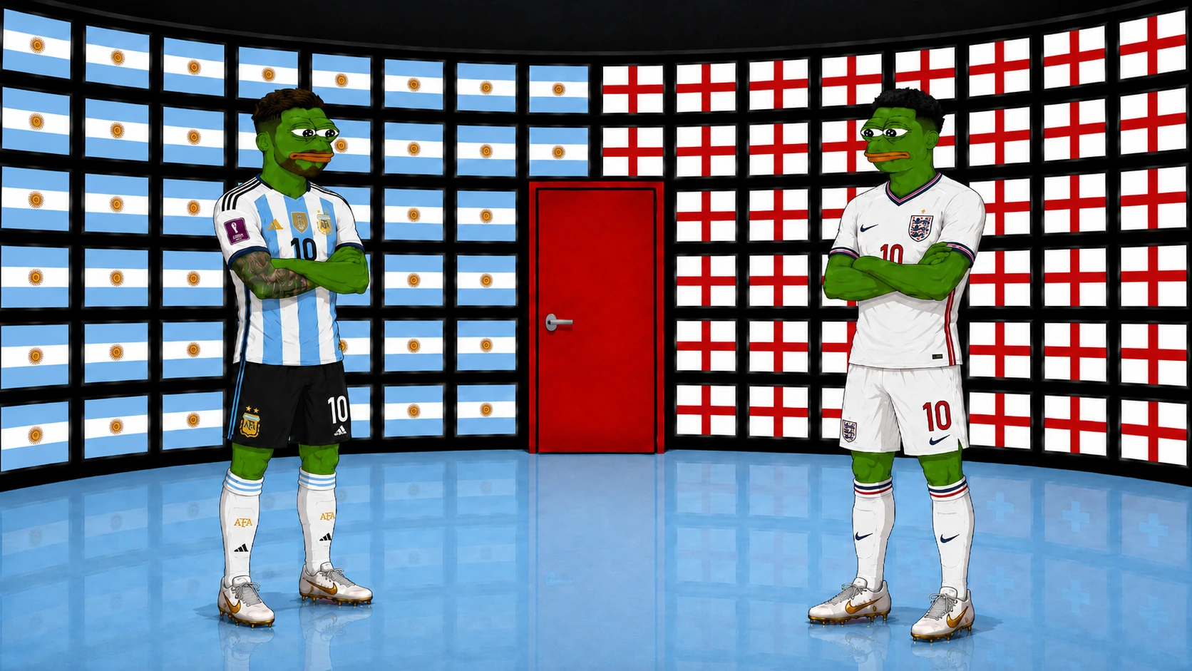 Argentina and England football match artwork
